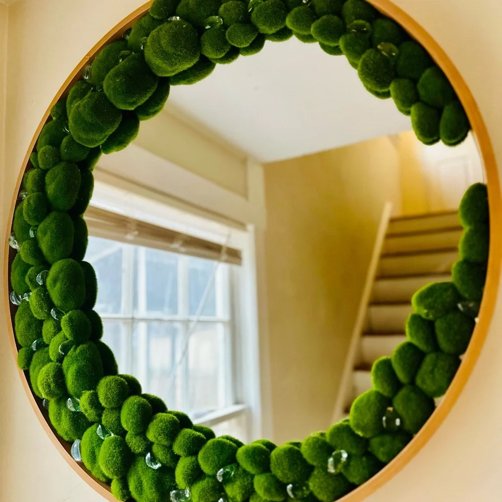Custom moss and gem stone mirror, follow @kaitsmoss88 on IG